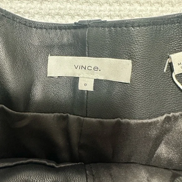 Vince Black High Waist Leather Shorts